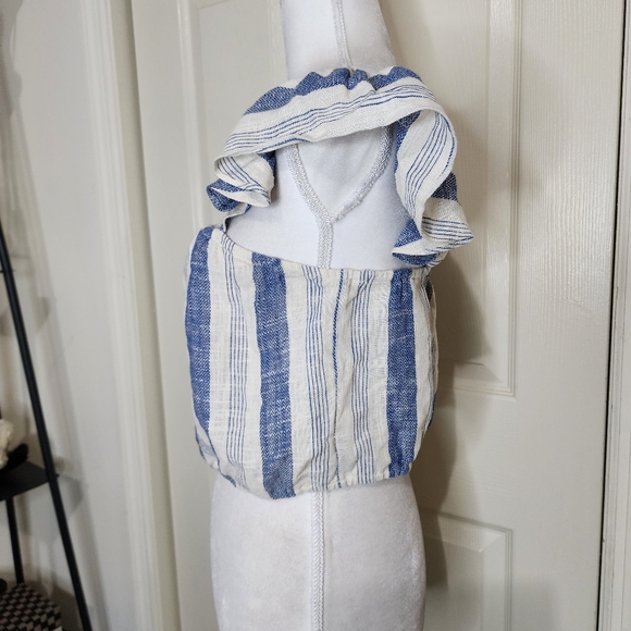 Alice & Olivia Celestial Flutter Sleeve Crop Top Sz L - Picture 3 of 5